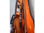 Antique Copy Of 4/4 Antonius Stradivarius Violin with Case Needs Work