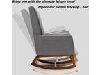 Topbuy Mid Century Rocking Chair Comfortable Rocker Modern High Back Armchair