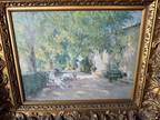 Paul Leon Frequenez Artist's Wife In Their Garden. Signed painting