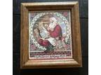 Home Interiors Framed Picture Santa's Workshop By Marilyn Gaudre Christmas B2