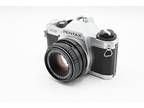 Chrome Pentax MG 35mm SLR Chrome Camera Kit w/ 50mm Lens - Very Good