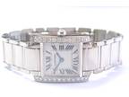 Cartier 18Kt Tank Francaise Diamond Bezel Ladies White Gold Watch 2403