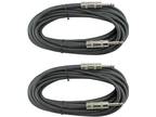 2 PACK 50 ft foot 1/4 to 1/4 pro audio sound speaker wire cable cord 18 ga gauge