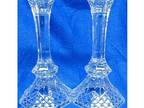 Candlesticks 8 Inches Crystal 8 Sided Basket Weave
