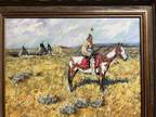 Native American Oil Painting By Mattson 24x30 Framed