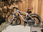 26 inch mountain bike small silver and white lightly used - very good looking