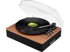 SoundBeast Retro Wooden Turntable Vinyl Record Player, Bluetooth, 3.5mm Aux, USB