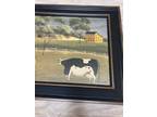 Chris Palmer Folk Art Cow Farm Framed