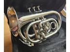 Mendini Cecilio pocket trumpet with case, needs some work