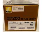 Nikon D7200 18-140 VR Kit 24.2MP DSLR Camera, Low Shutter Count (206), Xtra Bat+
