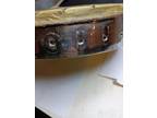 Vintage Antique Half Spun Banjo Pot Flesh Hoop And Skin Head
