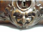 Antique Carved Wood Draw Fronts Key Hole with Figural Face North Wind HORNER
