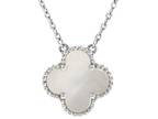 Van Cleef & Arpels Vintage Alhambra Pendant Necklace 18K White Gold and Mother o
