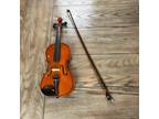 Palatino 3/4 size violin with free bow and black hard fabric case, gray interior