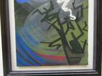 Striking Modernist Pastel Painting, Canyon Road, Signed Santa Fe Gallery Piece