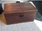 Antique Primitive Old Red Painted Wooden Immigrant Blanket Chest Travel Trunk