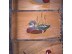 Unsigned One Of A Kind Vintage Duck Painting 14x8 - 3 Panel HardWood Art