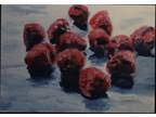 ACEO Print Of Original Oil Painting Raspberries 2.5”x3.5” By Chris Reneau