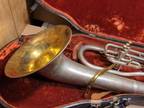 RARE! Vintage King H.N. White Co. 3 Valve Baritone Horn With Case Good Condition