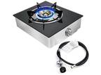 Propane Gas Cooktop 1 Burners Gas Stove Portable Gas Stove Tempered Glass Single