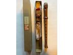 Aura Blokfluit Recorder Holland Dutch Woodwind Flute Wood Box and Cleaner Used