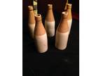 4- Stoneware Ginger Beer Bottle England 1800s Two Tone