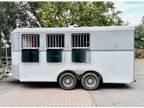Slant load 3 horse with tack room, lighted stall, tack and exterior. areas.