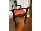 Vtg Louis XVI Style Mahogany Piano Vanity Window Cane Seat Bench Restored NICE