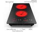 Electric Cooktop Built-in 2 Burner Ceramic Cooktop 110V Electric Stove Top Touch