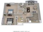 Colonials Apartment Homes - Two Bedroom 2 Bath - 1,077 sqft