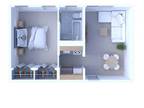 Times Square Apartments - 1 Bedroom Floor Plan A1