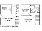 Pinewood Townhomes - 2 bedroom, 1 Bath Townhome