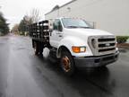 2007 Ford Super Duty F-750 Flatbed Stake Side Flat Bed, Only 32k Miles