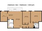 The Diplomats - 2 Bedroom plus Den 1 Bath - zoom floorplan_1082