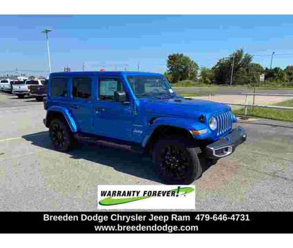 2022 Jeep Wrangler Unlimited Sahara 4xe is a Blue 2022 Jeep Wrangler Unlimited Sahara SUV in Fort Smith AR