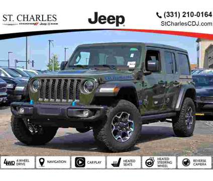 2023 Jeep Wrangler Rubicon 4xe SKY ONE TOUCH is a Green 2023 Jeep Wrangler Rubicon SUV in Saint Charles IL