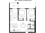 Baydo Flats West - Floor Plan B - 2 Bedrooms, 1 Bathroom