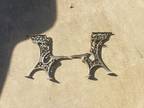 Antique Cast Iron Sears Roebuck Ornate Bench School Desk Legs Ends Sides