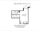 650 Eglinton Avenue West - Bachelor, one bathroom with balcony