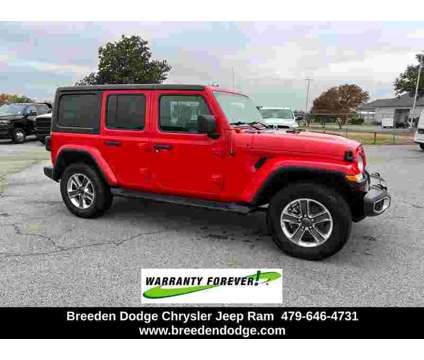 2021 Jeep Wrangler Unlimited Sahara is a Red 2021 Jeep Wrangler Unlimited Sahara SUV in Fort Smith AR