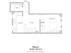 618 Bush St - 1 Bedroom - Junior - Plan 6