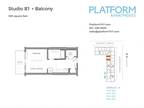 Platform Apartments - Studio B1 Balcony