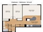 Concord Tower - 2 Bedroom 1 Bath - zoom floorplan