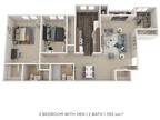 Westerlee Apartment Homes - Two Bedroom 2 Bath w/ Den - 1,155 sqft