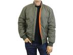 Mens Heavy Weight MA-1 Flight Bomber Jacket Full Zip Outerwear Coat Colors NWT