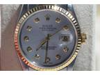 Rolex Datejust 16233 36mm Silver Diamond Dial with Two Tone Bracelet