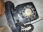 Black antique rotary telephone