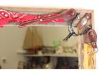 Cowboy Mirror Folk Art Horseshoe Spur Knife Bandana Glove Antique Wire Mirror