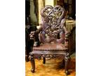 Chinese Carved Zitan Throne Chair