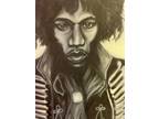 Jimi Hendrix Painted Canvas 40x30 VINTAGE